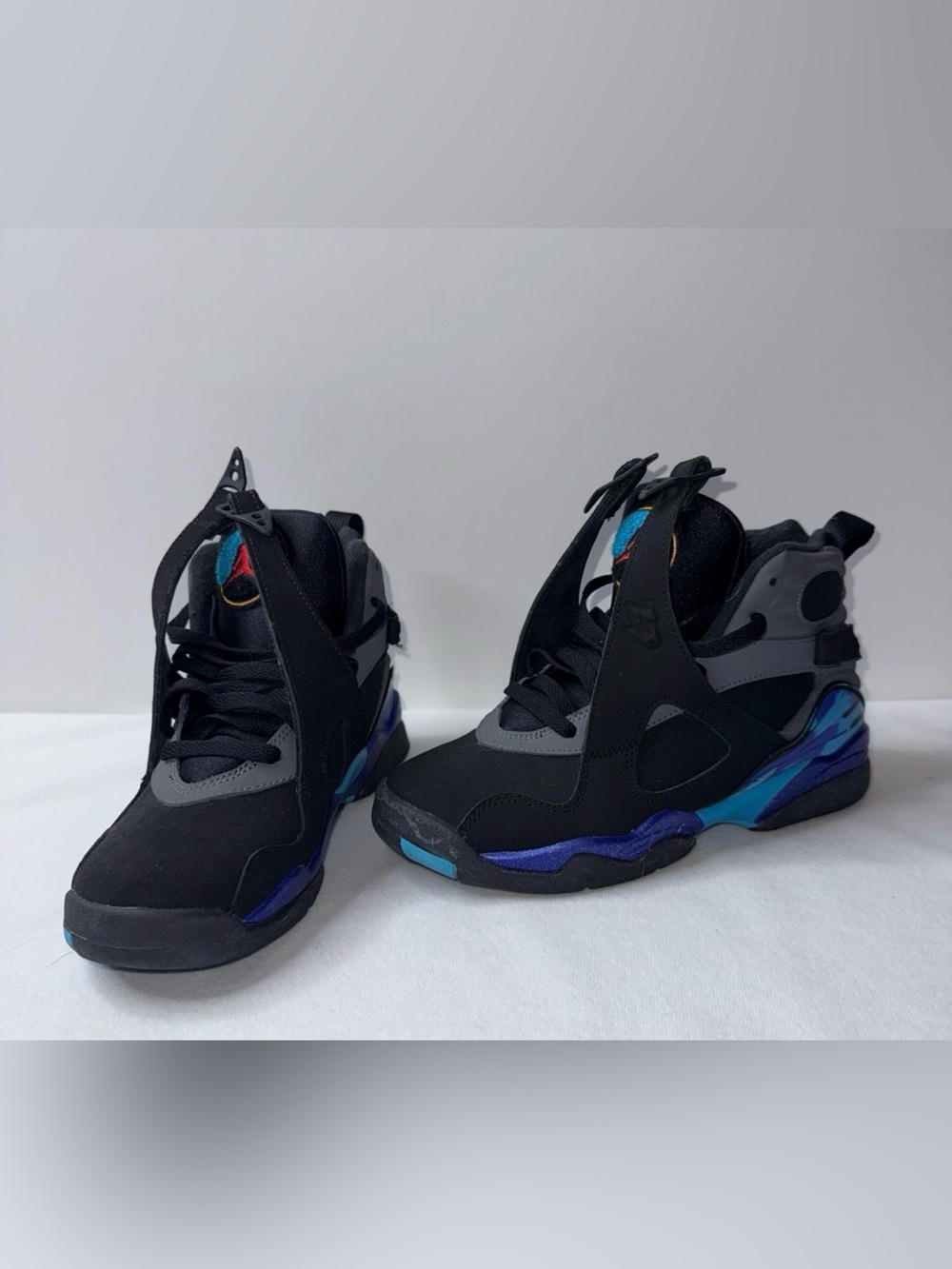 Jordan Men's Black with Blue Accent High-Top Sneakers